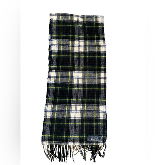 SCOTTISH EXPERIENCE LAMBSWOOL Highland Tartan Clan Plaid Scarf Fringe Blue White - Picture 4 of 12